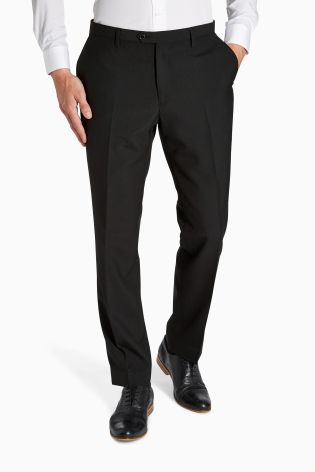 Black Wool Blend Tuxedo Suit: Trousers